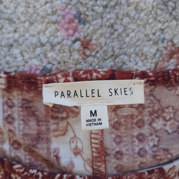 PARALLEL SKIES RUST PAISLEY BOHO INDIE BANDANA TOP SIZE MED-NWT - Picture 7 of 10